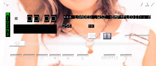 Winamp Everything's main window wearing the amp ayu 2.0 skin